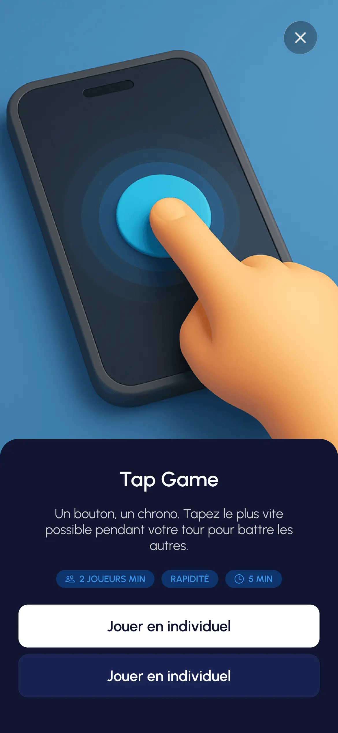 Onglet jeu tap